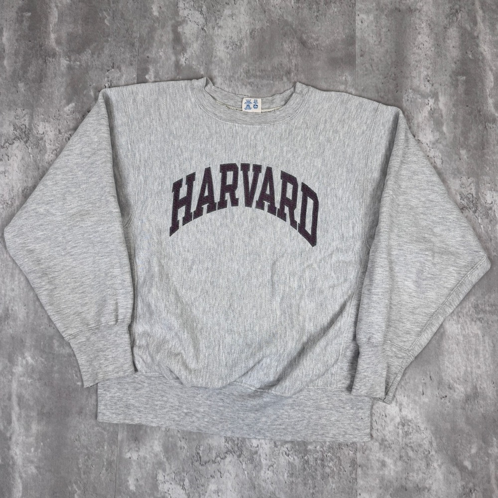 Vintage Champion Reverse Weave Sweatshirt Men's Medium Gray Harvard Crewneck 80s